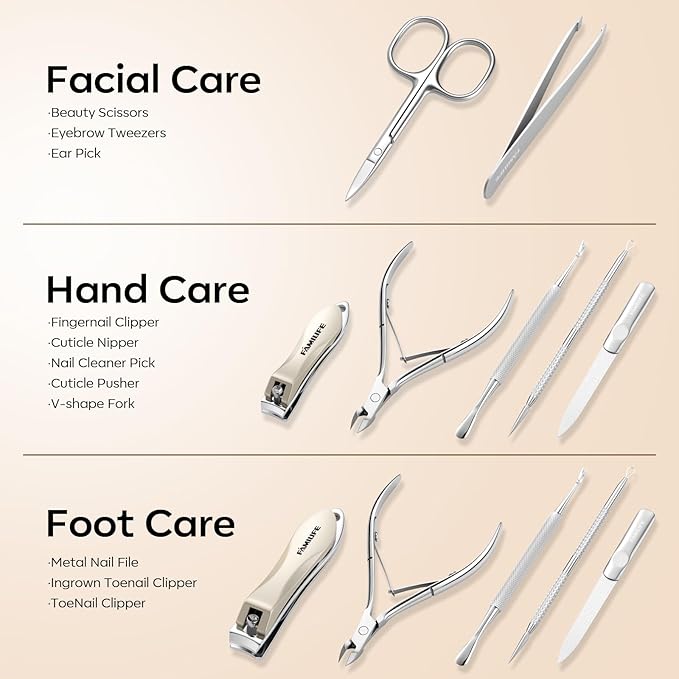 FAMILIFE Manicure Set, Nail Clippers Pedicure Tool, Nail Kit - Image 3