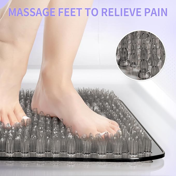 Yolife Shower Foot Scrubber Mat, Anti-Slip Bath Mat - Image 3