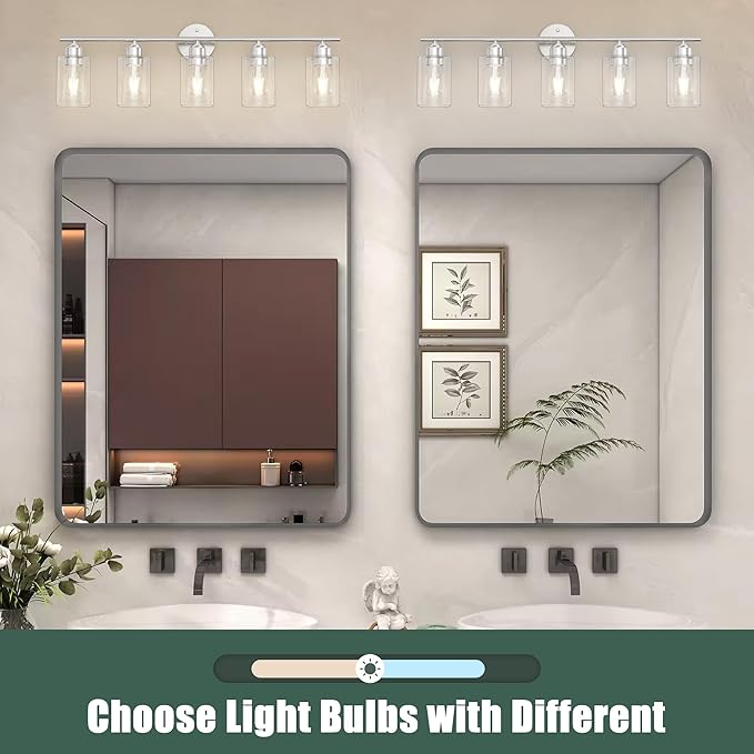 Espird Bathroom Vanity Light Fixtures Brushed Nickel Bathroom Lighting Fixture - Image 6