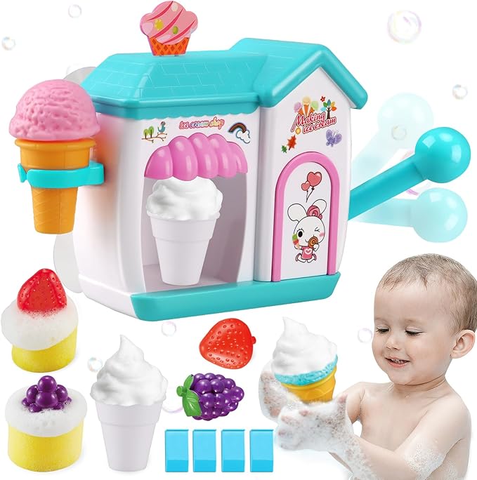 Gretex Toddler Bath Toys for 3 4 5 6 7 8 Years Old Girls, Bubble Ice Cream by Gretex