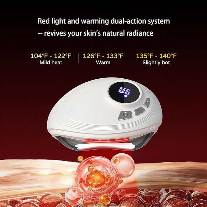 Professional LED Red Light Gua Sha Massager, 9-Level Adjustable Face and Neck - Image 3