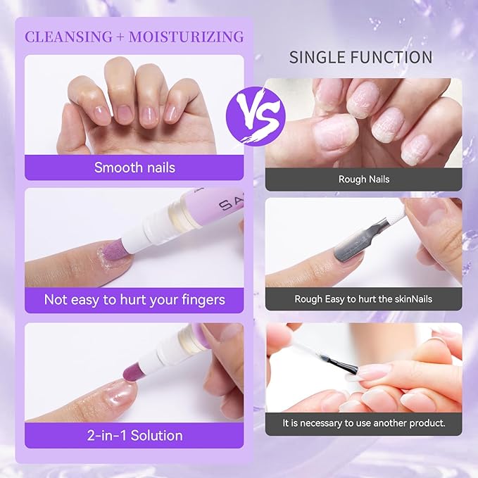 Ceramic Cuticle Pusher & Oil Pen, 2ml Rose/Lavender/Fragrance Free Scented Nail - Image 2
