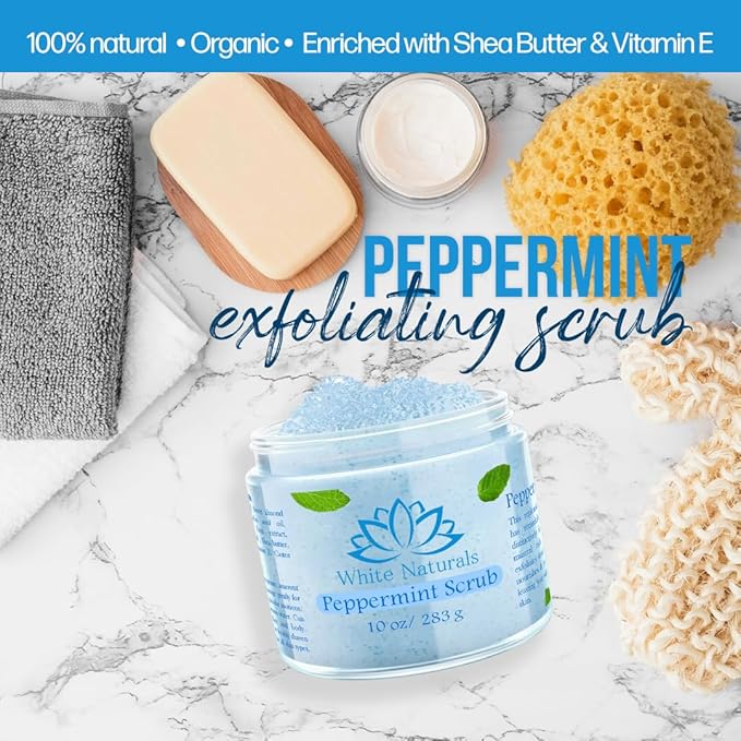 Pure Peppermint Scrub, Moisturizing and Exfoliating Face & Body Scrub, Organic - Image 8