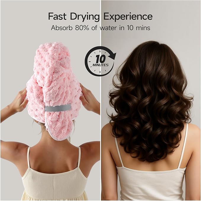 REDKISS Pink Microfiber Hair Towels - Image 4