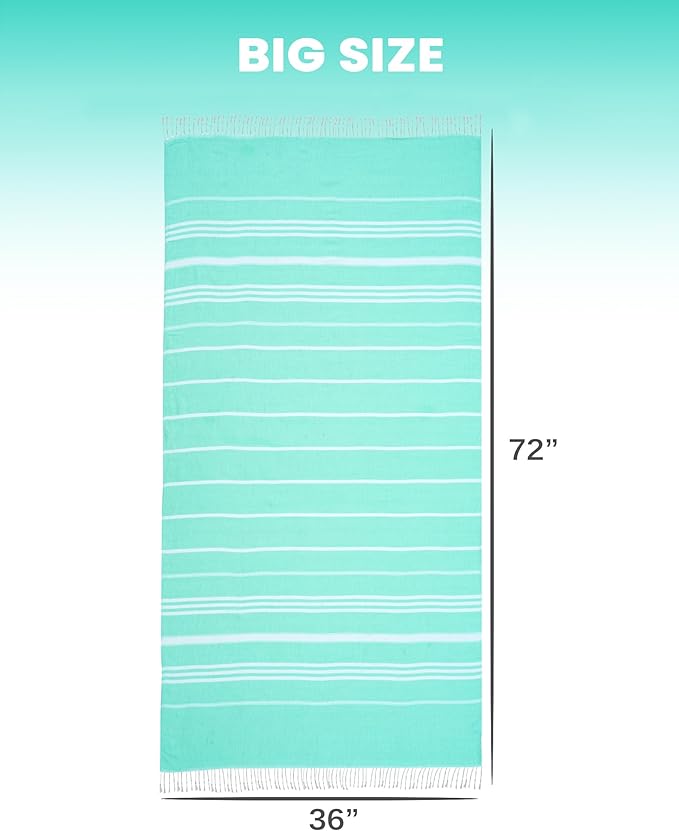 Antfuny 2 Packs Turkish Beach Towels Quick Dry Sand Free Oversized Bath Pool - Image 5