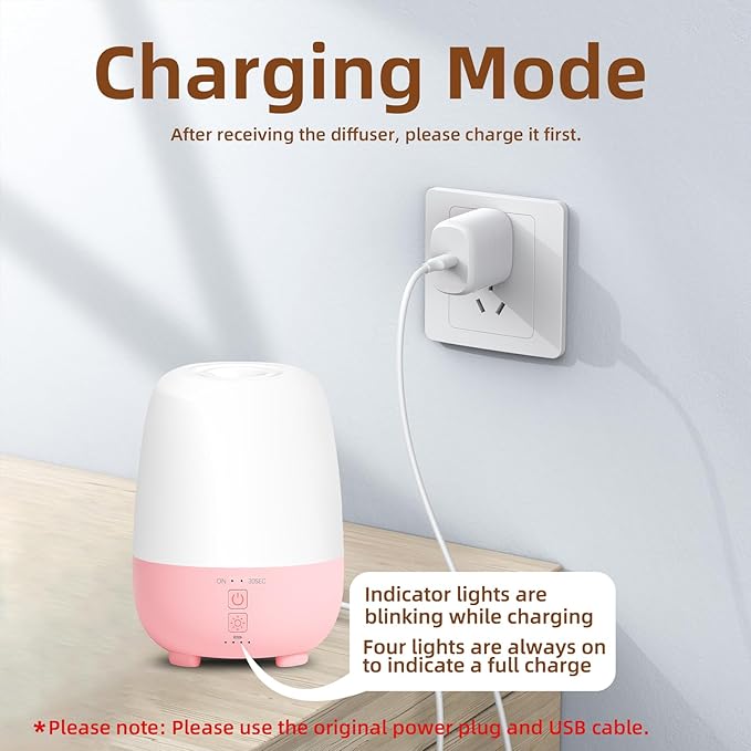 SEEDSEEL Cordless Essential Oil Diffuser 150ML, Rechargeable Battery, 7H Runtime - Image 3