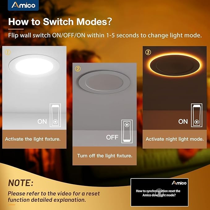 Amico 6 Pack 4 Inch 5CCT LED Recessed Ceiling Light - Image 3