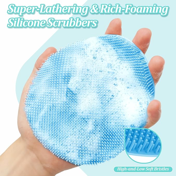 New Silicone Bath Glove with Straps, 360° Anti-Slip & Enlarged Exfoliating Body - Image 3