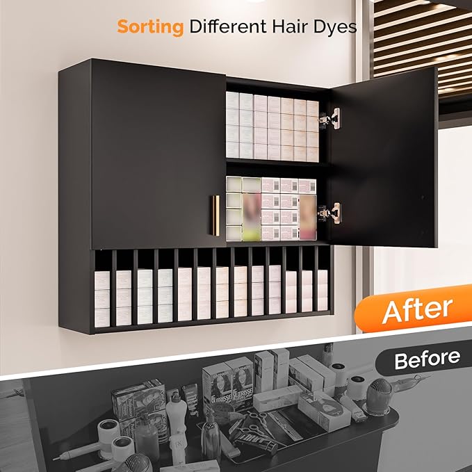 OmySalon Hair Color Organizer Rack, Salon Hair Color Tube Storage Cabinet - Image 5