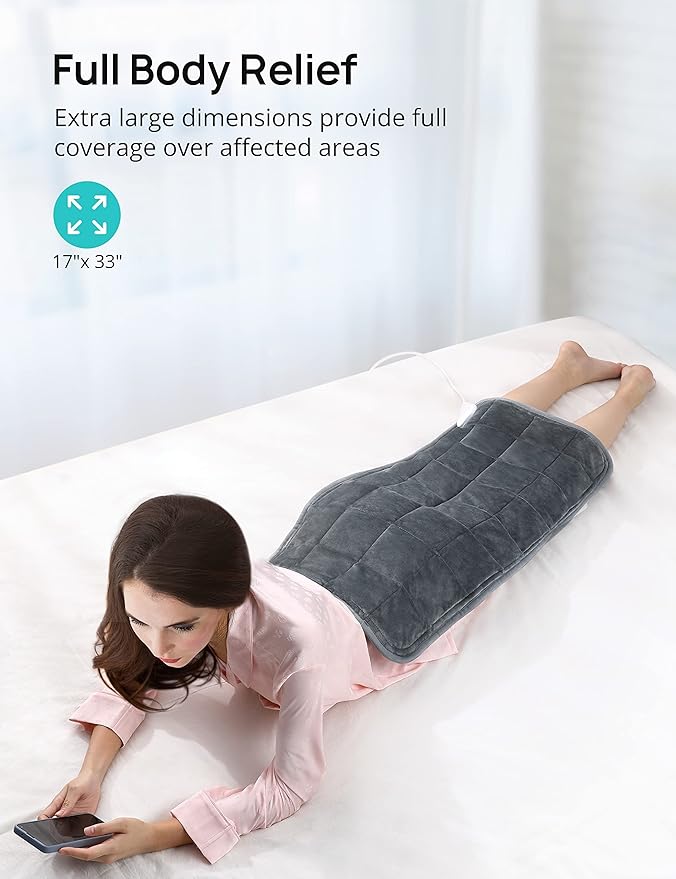 Weighted Heating Pad 17''x 33" XXXL Electric Heating Pad - Image 3