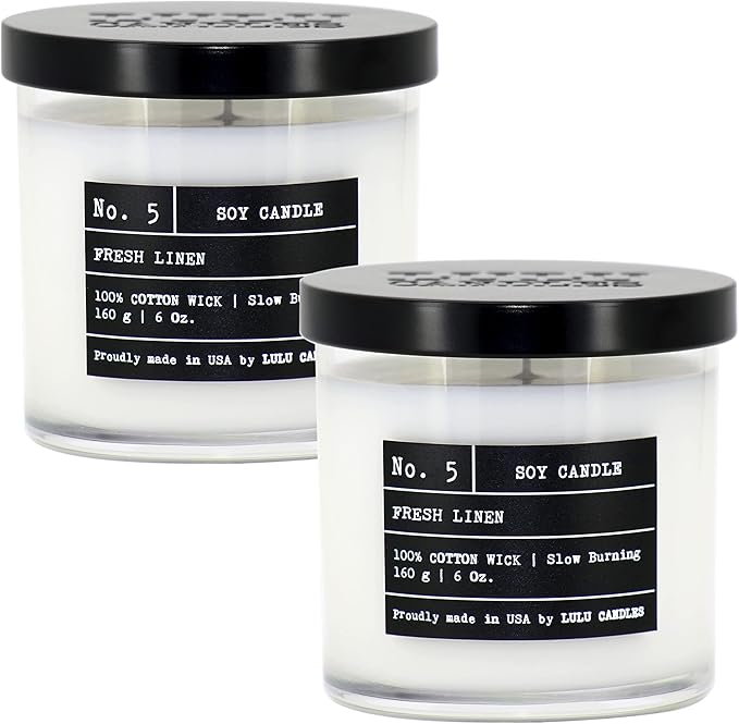 Lulu Candles | Fresh Linen | Luxury Scented Soy Jar Candle | Hand Poured in The by LULUCANDLES