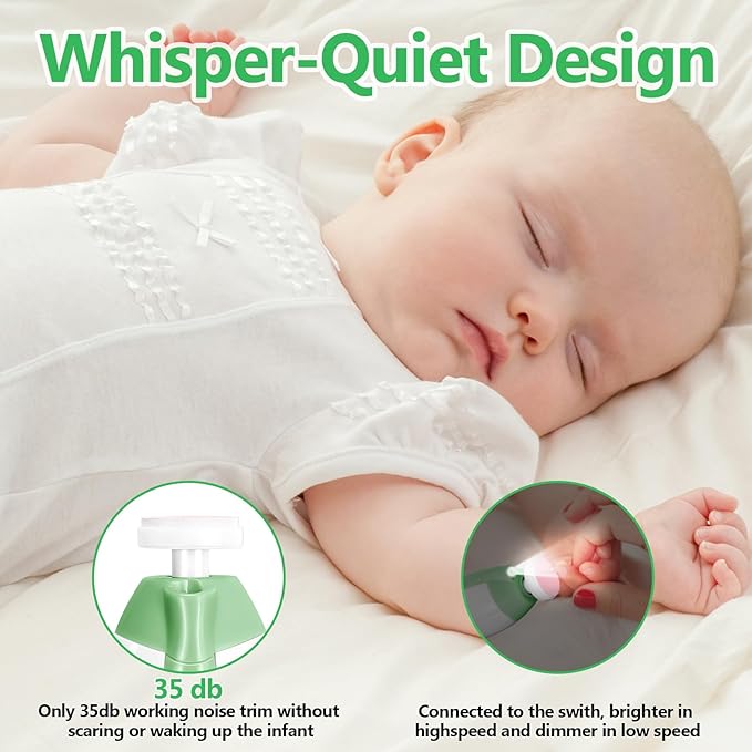 Qunlions life Baby Nail Trimmer Electric, 6 in 1 Rechargeable Baby Nail - Image 6
