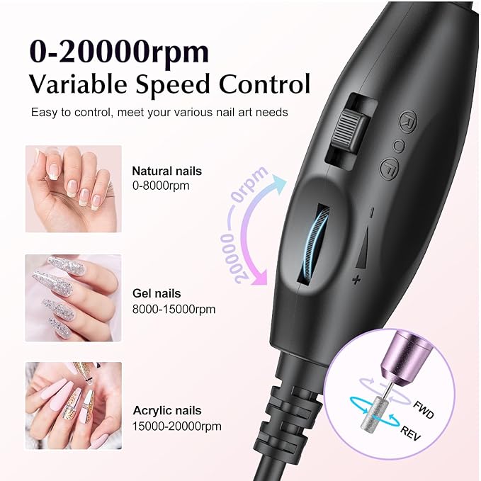 COSLUS C40 Electric Nail Drill File Professional: - Image 8