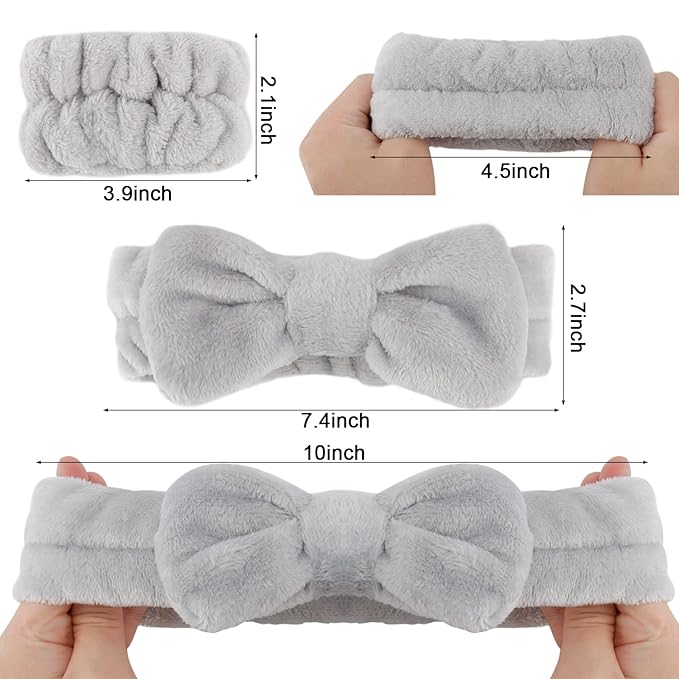 WHAVEL 6PCS Spa Headband and Wristbands Set, Face Wash Headband Wrist Bands - Image 6