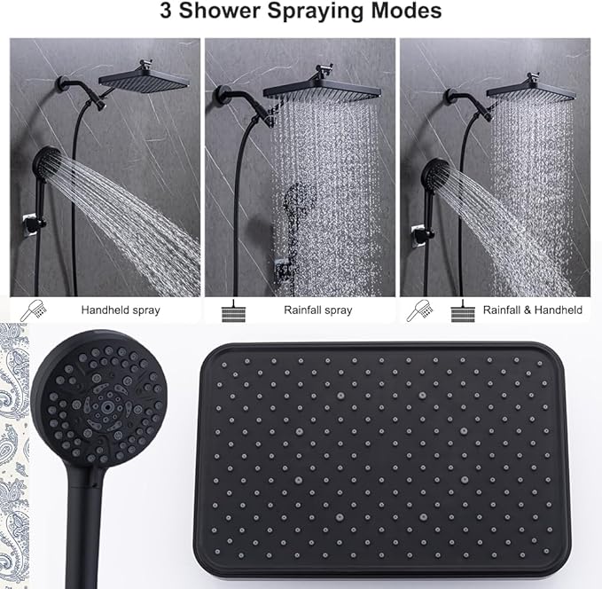 Black Large High Pressure Filtered Shower Head - Image 4
