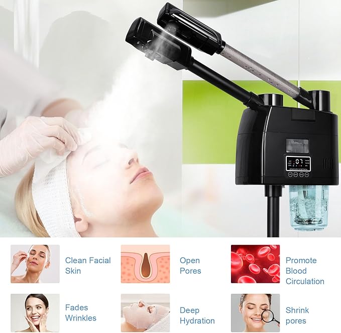 FLOLXNB Professional Facial Steamer, 2 in 1 Facial Steamer, Esthetician Steamer - Image 5