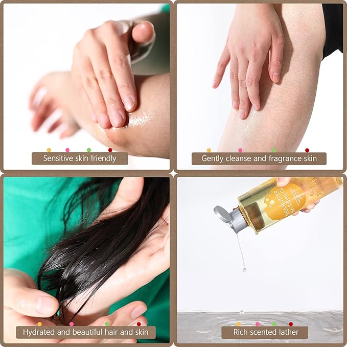 Bath and Body Oil with Sweet Almond Jojoba, Shea Butter, Rose Water, Coconut - Image 4