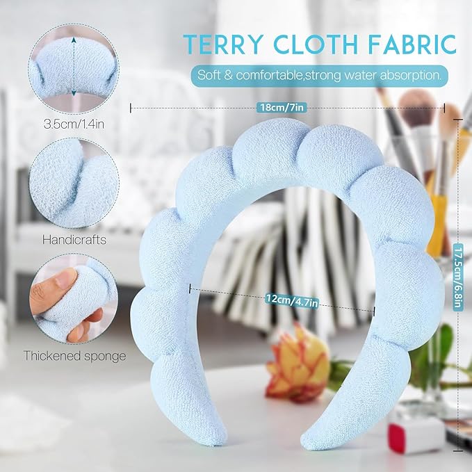 Ztomine Spa Headbands for Washing Face or Facial, Terry Cloth Headband Wash - Image 5