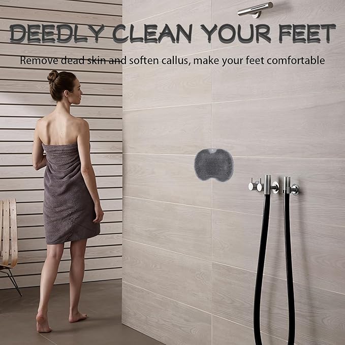 Shower Foot Scrubber, Wall Mounted Bath Massage Pad, Back Scrubber Back - Image 6