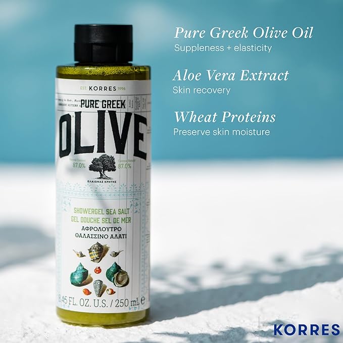 KORRES Olive Oil Shower Gel for Dry Skin, Moisturizing Body Wash Cleanser Made - Image 5