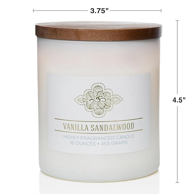 Carolina Vanilla Sandalwood Scented Candle, 16 oz Wellness Relaxing - Image 5