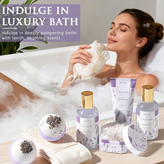Mothers Day Birthday Gifts for Women, Lavender Relaxing Spa Gift Baskets for - Image 8