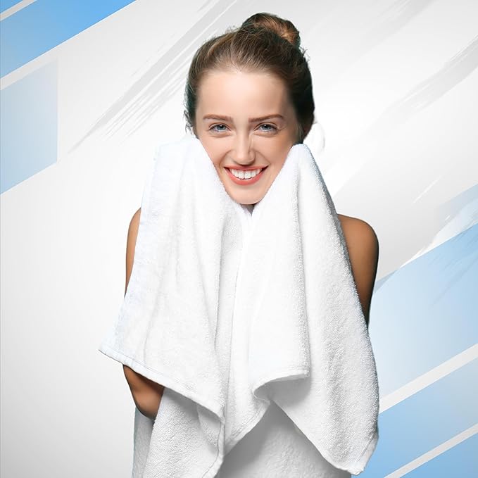 Infinitee Xclusives Luxury 100% Ring-Spun Cotton White Bath Towels Set of 4 – - Image 6