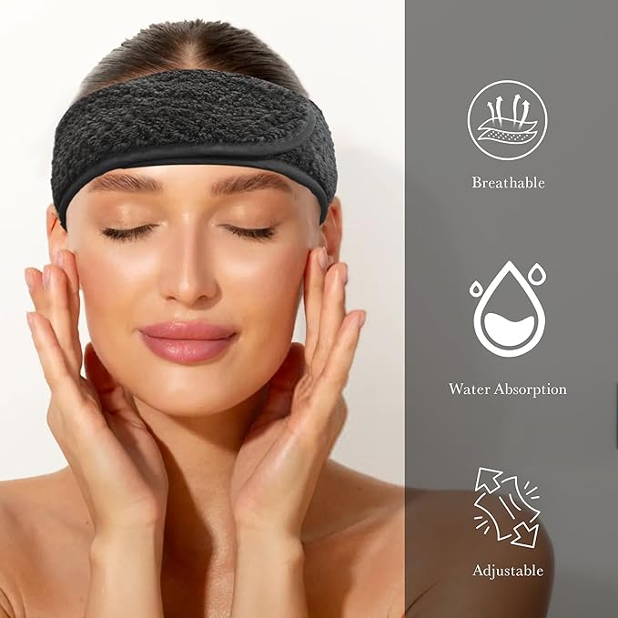 Simnice Spa Facial Headbands Esthetician, Adjustable Makeup Headband - Image 3