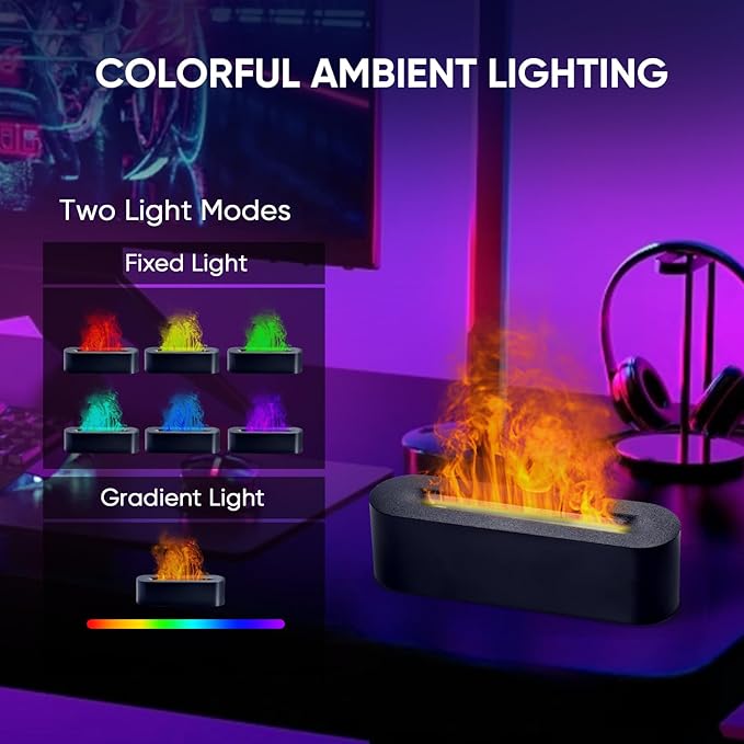 YALEDI Essential Oil Diffuser, Fireplace Flame Fire Oil Diffuser, 150ml - Image 3