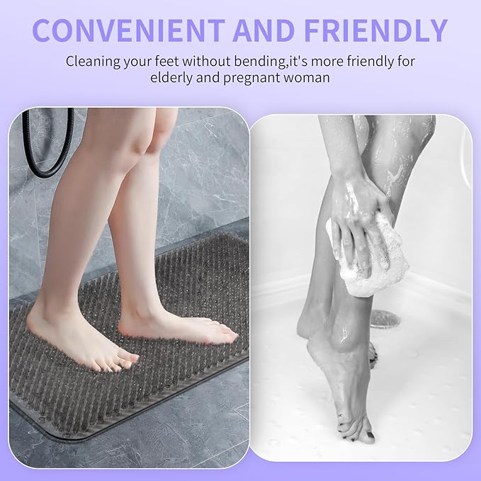 Yolife Shower Foot Scrubber Mat, Anti-Slip Bath Mat - Image 6