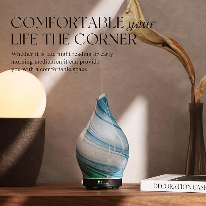 Porseme 150ml Essential Oil Diffuser Glass Color Changing Aroma Air Diffusers - Image 7