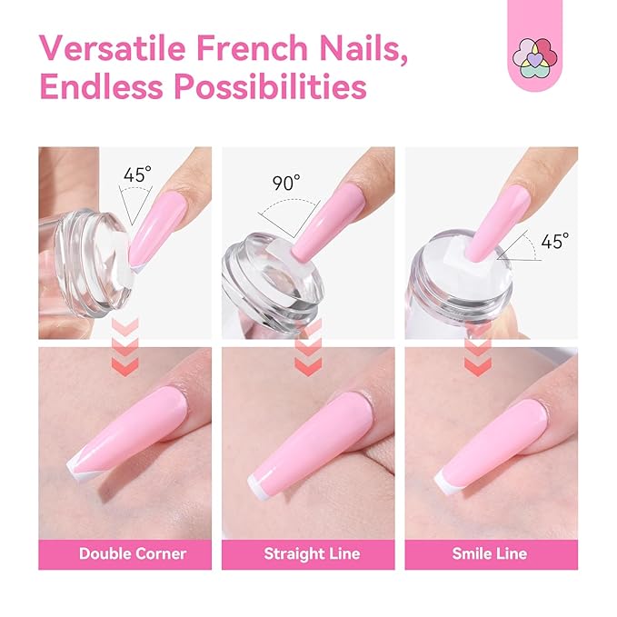 Saviland French Tip Nail Stamp: 4PCS Nail Art Stamper Kit Clear Silicone Nails - Image 5