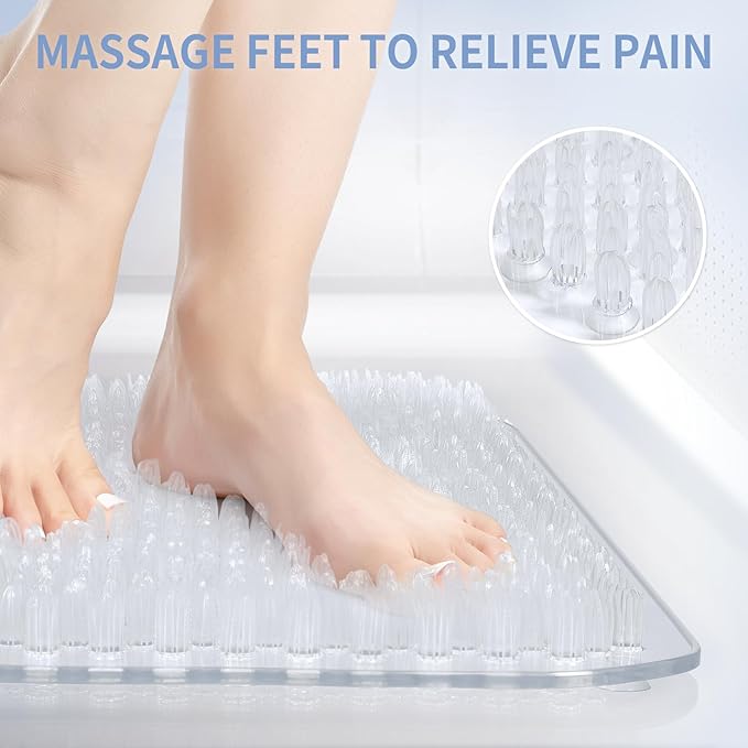 Yolife Shower Foot Scrubber Mat, Anti-Slip Bath Mat - Image 4