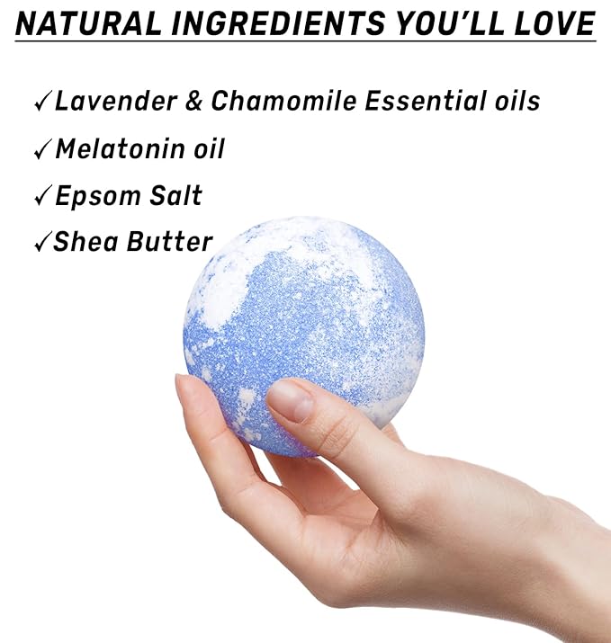 Sleep Well Bubble Bath Bombs Melatonin Infused Lavender Chamomile Essential - Image 5