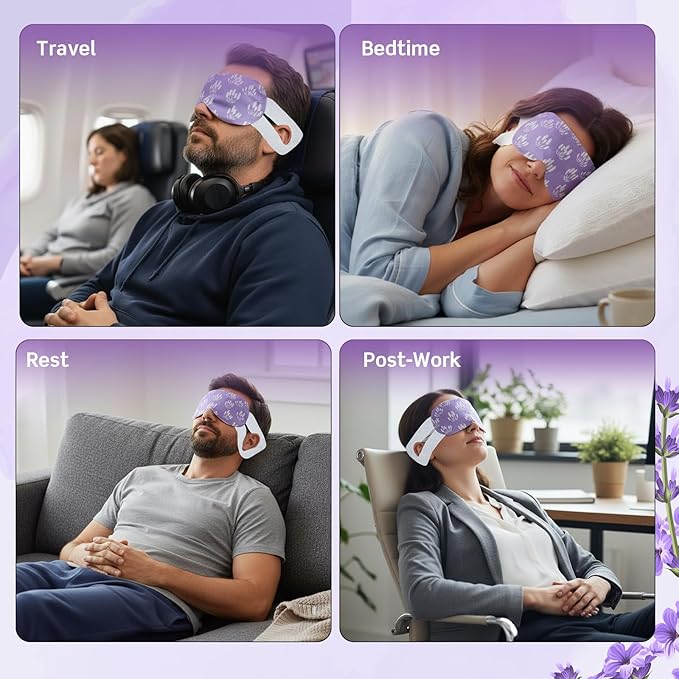 50 Pcs Steam Eye Masks for Dry Eyes Lavender Self Heated Steam Warm Eye Mask - Image 4