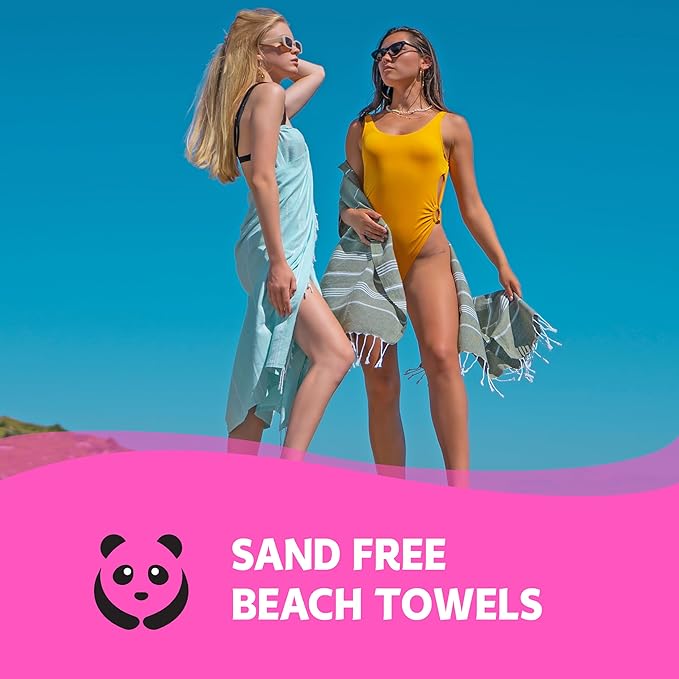 HAVLULAND Turkish Beach Towel Oversized 40"x 72" 100% Turkish Cotton, Sand Free - Image 4