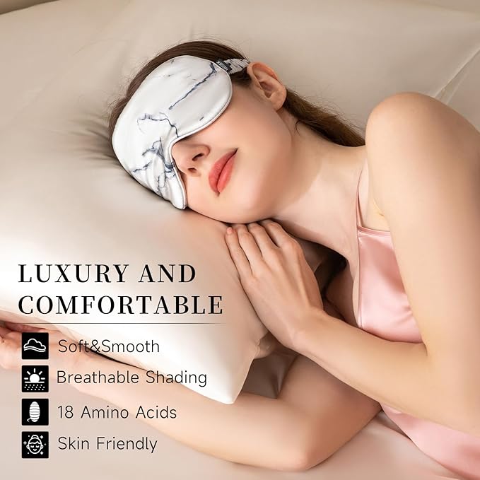 THXSILK Sleep Mask 100% 19 Momme Pure Mulberry Silk Super Smooth Cooling - Image 4