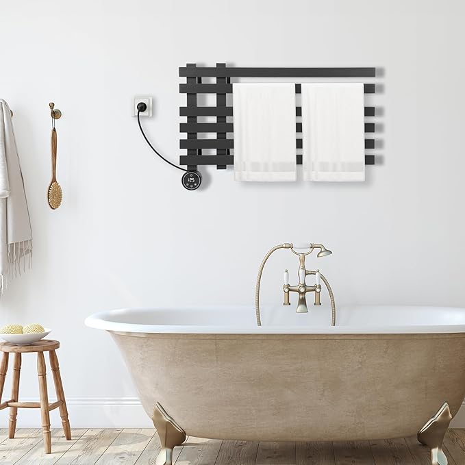 Towel Warmer Rack, 6 Bars Electric Wall Mounted Heated Towel Rack - Image 2