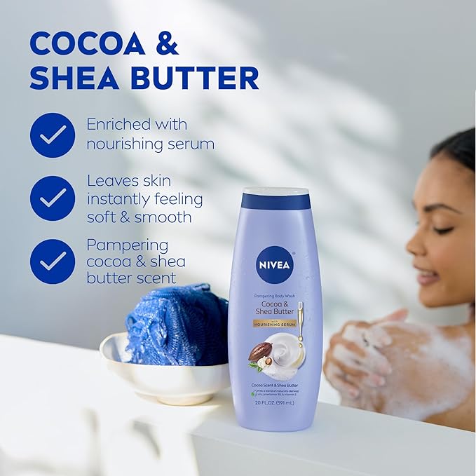 NIVEA Pampering Cocoa and Shea Butter Body Wash - Image 3