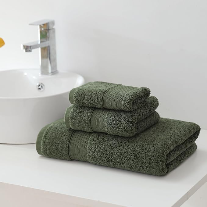 27x55 Bath Towels Set 100 Percent Cotton 650GSM Luxury Super Soft Absorbent - Image 5