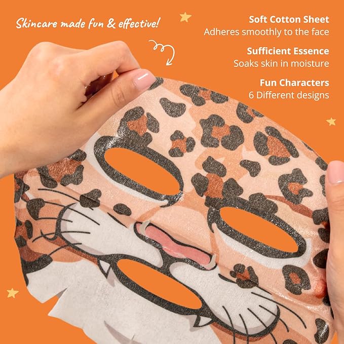 Epielle Character Face Mask Mystical Safari 12 Pack, Fun & Effective Korean - Image 4
