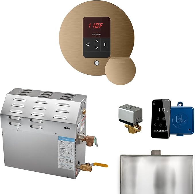 Mr Steam MS 15kW Steam Shower Generator Package w/round iTempo Control in by MrSteam