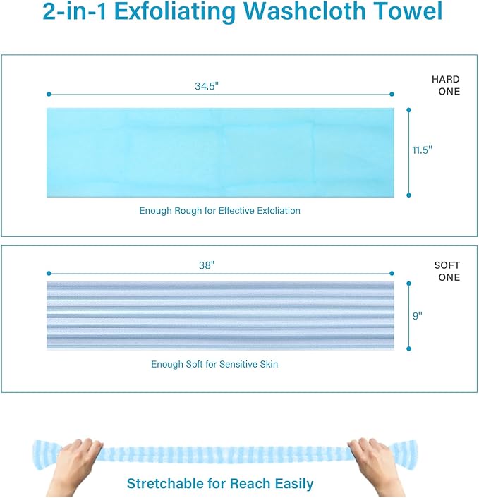Yiclick 2PCS Exfoliating Washcloth Towel - Image 5