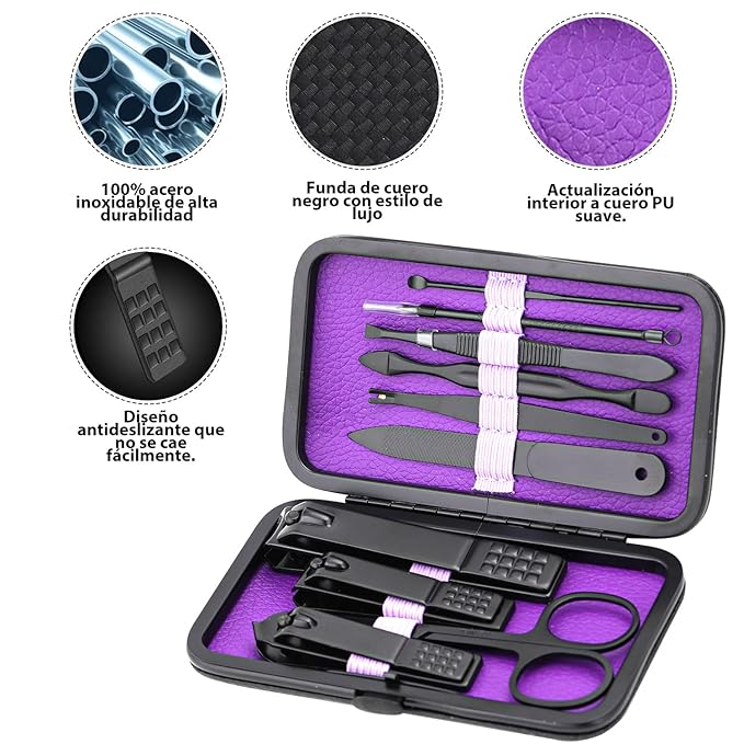Glamne Manicure Set Nail Clippers Kit Professional Stainless Steel Nail Care - Image 3