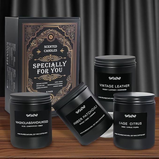 6 Pack Candles for Home Scented Aromatherapy Candles Gifts Set for Mens - Image 9