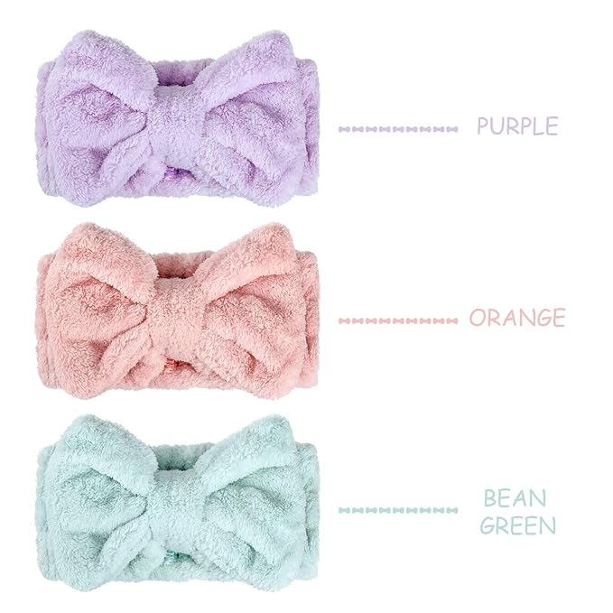 3 Pieces Wash Face Headband Makeup Spa Headband Towel Terry Hair Bands - Image 2