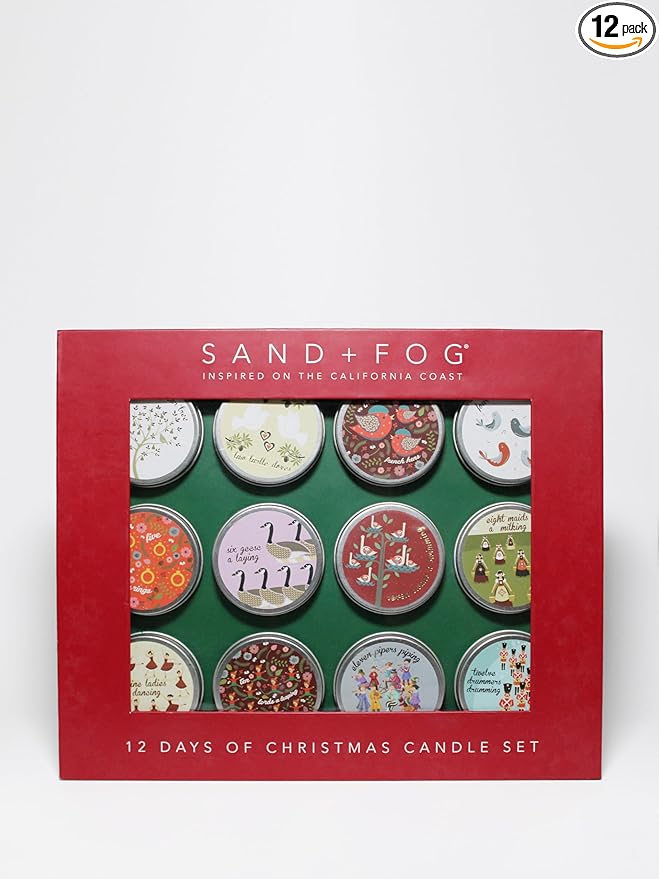 Sand + Fog - 12 Days of Christmas Candle Set - Winter Pine, Apple Cider by SandFogHome