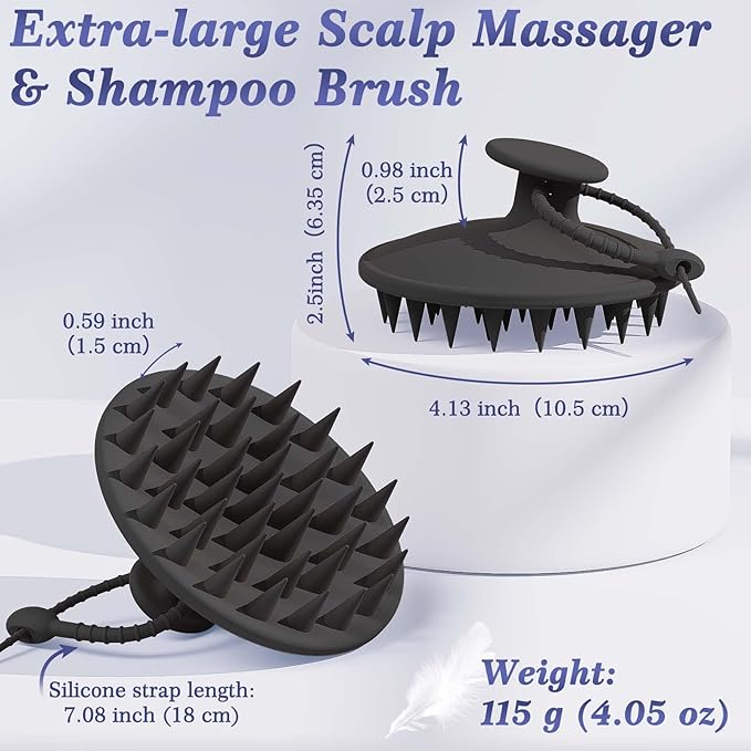 Manmihealth Silicone Back Scrubber & Soft Bath Glove, Silicone Scalp Massager - Image 2