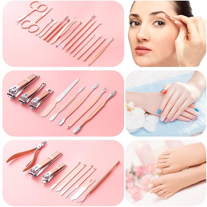 Manicure Set Pedicure Kit Womens Nail Clippers Set 32 in 1 Professional - Image 4