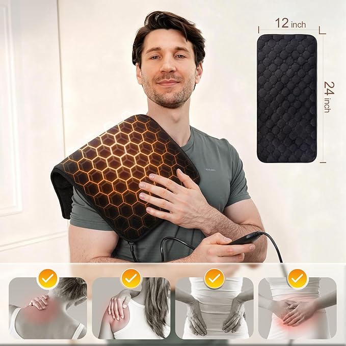 UTK 30s Fast Heating Pad, 3X Deeper Pain Relief Far Infrared Heating Pad - Image 5